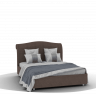 Кровать GLOE, КМ-05(1600) с ПМ (прямая спинка), коричневый