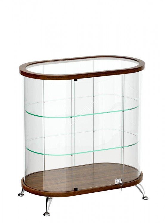 Витрина стеклянная овальная со стеклянной вставкой в верхней столешнице As 64.102-01