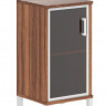 Шкаф-колонка низкая со стеклянной дверью в AL-рамке B 411.4(L) Орех Даллас 475х450х920 BORN