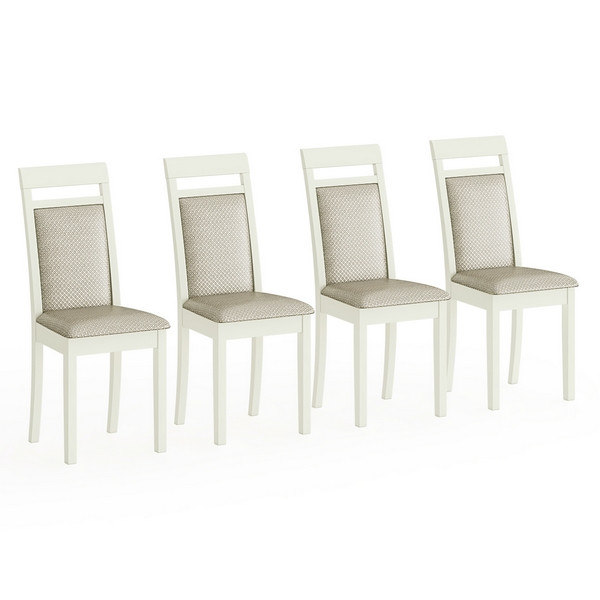 Четыре стула Мебель--24 Гольф-12 разборных, цвет слоновая кость, обивка ткань атина бежевая, ШхГхВ 40х40х100 см, от пола до верха сиденья 47 см.