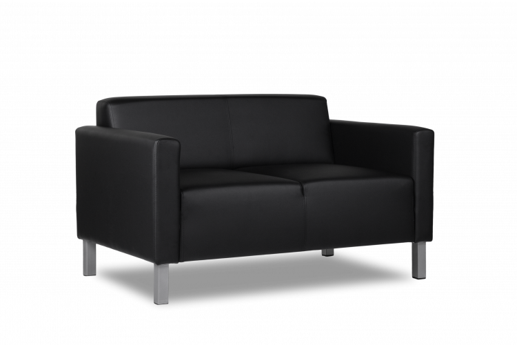 Двухместный диван Евро 1220х770 h700 Искусственная кожа P2 euroline  9100 (черный)