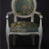 Кресло "Милорд-12" (1013+патина золото/ткань Андрис бирюза Вензель) слоновая кость)