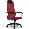 Кресло для руководителя Метта SU-BK-8 (SU-BK131-8) PL красный, сетка/ткань, крестовина пластик