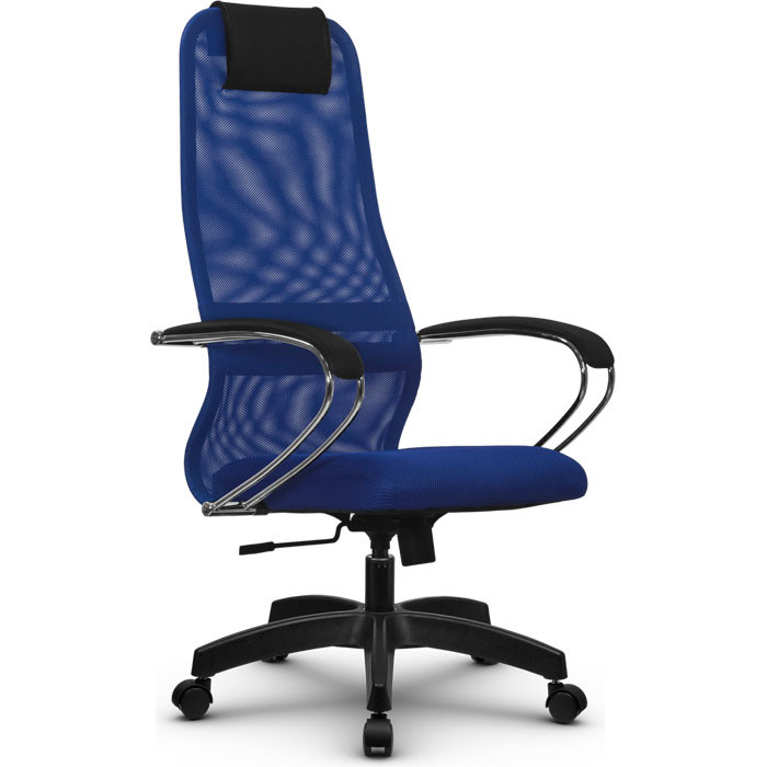 Кресло для руководителя Метта SU-BK-8 (SU-BK131-8) PL синий, сетка/ткань, крестовина пластик