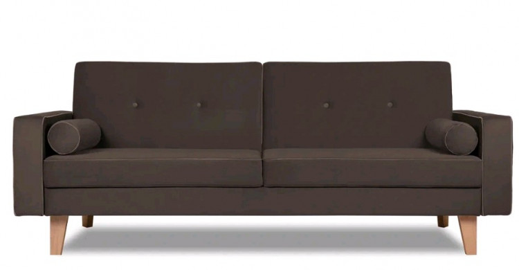 Трехместный диван Свэн 2140х900 h860 Велюр Priority 235 Тёмно-коричневый +кант 205 Беж