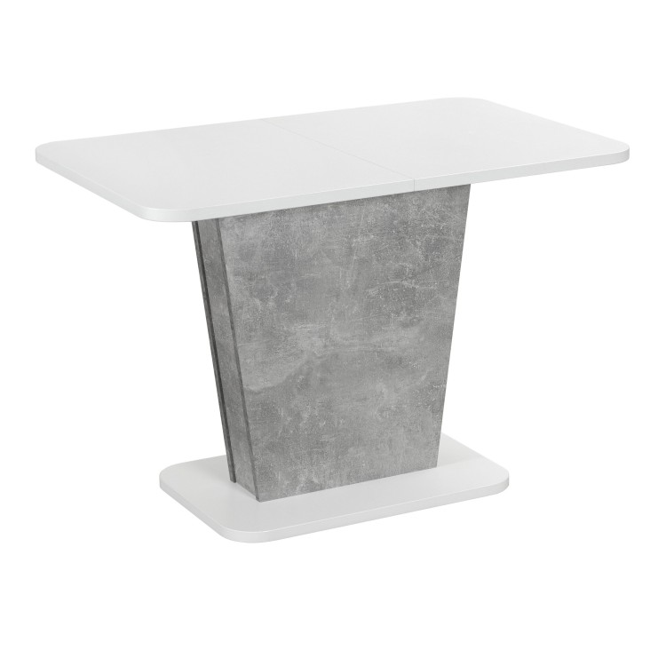 Стол обеденный OSLO ЛДСП, 110-145x68,6x75,5 см, Белый/Бетон