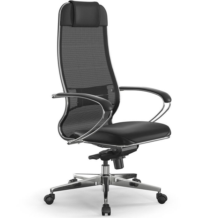 Кресло для руководителя Samurai Comfort S Infinity черный, сетчатая спинка