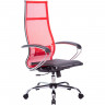 Кресло для руководителя Метта B 1m 7/К131 (Комплект 7) красный, сетка, крестовина хром