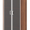 Шкаф высокий со стеклянными дверьми в AL-рамке B 430.8 Орех Даллас 900х450х2054 BORN