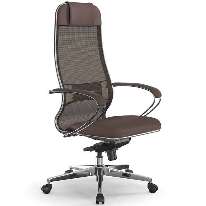 Кресло для руководителя Samurai Comfort S Infinity светло-коричневый, сетчатая спинка