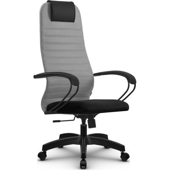 Кресло для руководителя Метта SU-BP-10 (SU-BK130-10) PL светло-серый, ткань, крестовина пластик