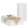 Кровать с ящиками 1600 + Шкаф угловой Стандарт, цвет белый, ШхГхВ 163,5х203,5х70 + 81,2х81,2х200 см., сп.м. 1600х2000 мм., без матраса, основание есть