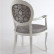 Кресло "Милорд-12" (Белый + патина серебро/ткань ткань Yara 149/1; Yara diamond 149/1)