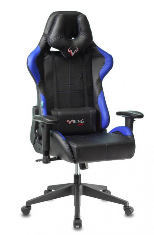 Кресло игровое Zombie VIKING 5 AERO, обивка: эко.кожа, цвет: черный/синий (VIKING 5 AERO BLUE)